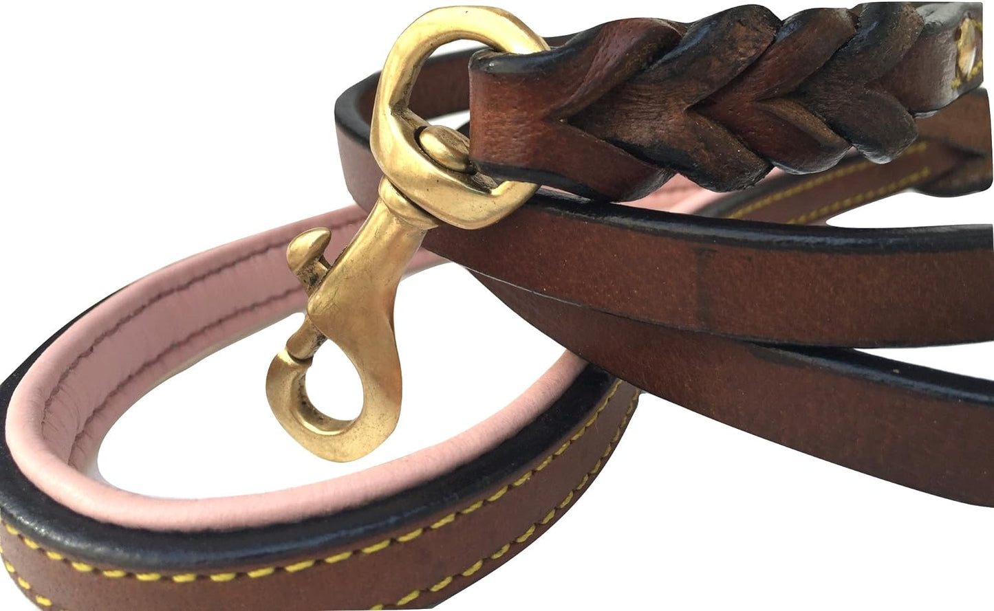 Leather Braided Dog Leash, Brown 6Ft X 3/4 Inch, Naturally Tanned 6 Foot Full Grain Leather Lead