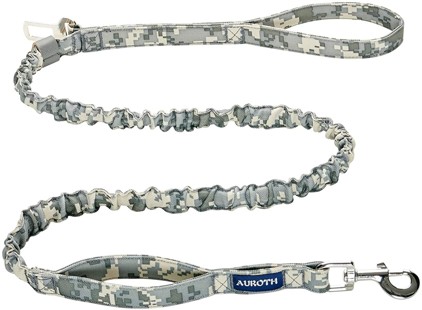 Heavy Duty Bungee Dog Leash for Large Breeds - 6FT with 2 Padded Handles, Shock Absorption, No Pull Training, Red