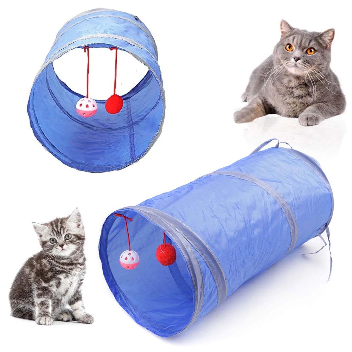 21-Piece Cat Toy Set – Tunnel, Teaser Wand, Balls & Mice for Indoor Play