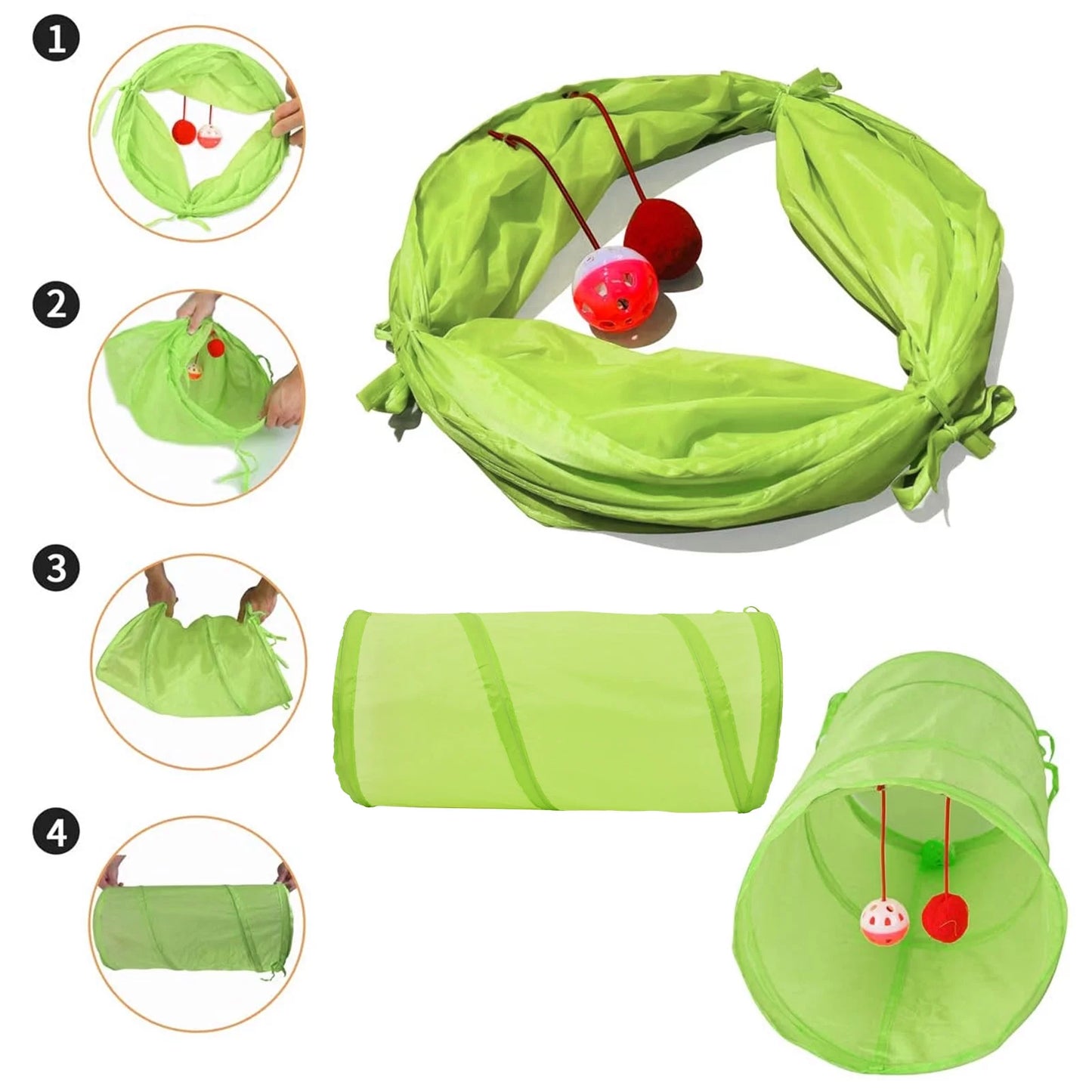 21-Piece Cat Toy Set – Tunnel, Teaser Wand, Balls & Mice for Indoor Play