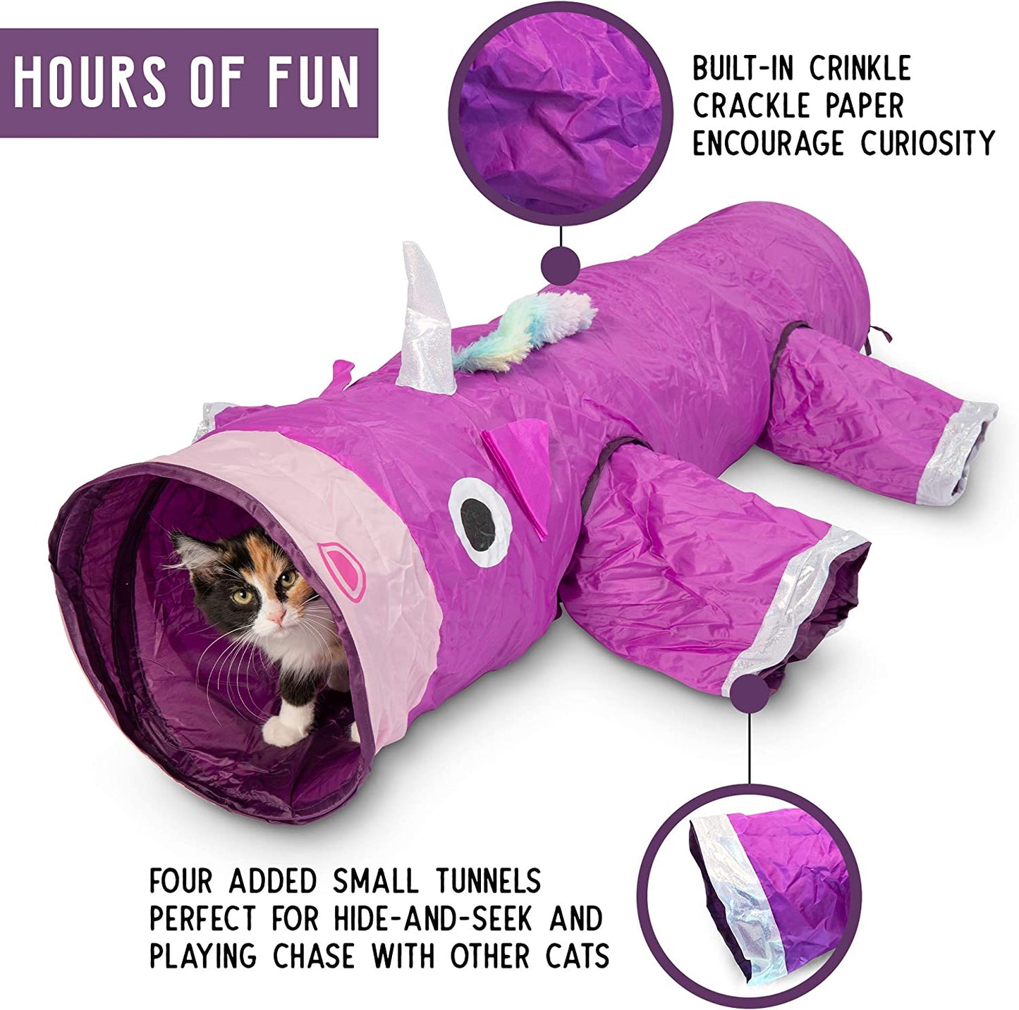 Magic Mewnicorn 5-in-1 Cat Tunnel Toy β Crinkle, Chase & Hide Fun