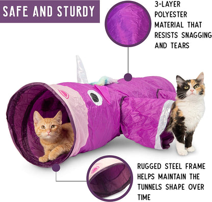 Magic Mewnicorn 5-in-1 Cat Tunnel Toy – Crinkle, Chase & Hide Fun