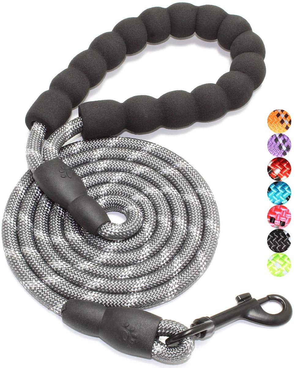 Reflective Dog Leash – 5FT Heavy Duty Rope Lead with Padded Handle | Durable & Safe for Night Walks