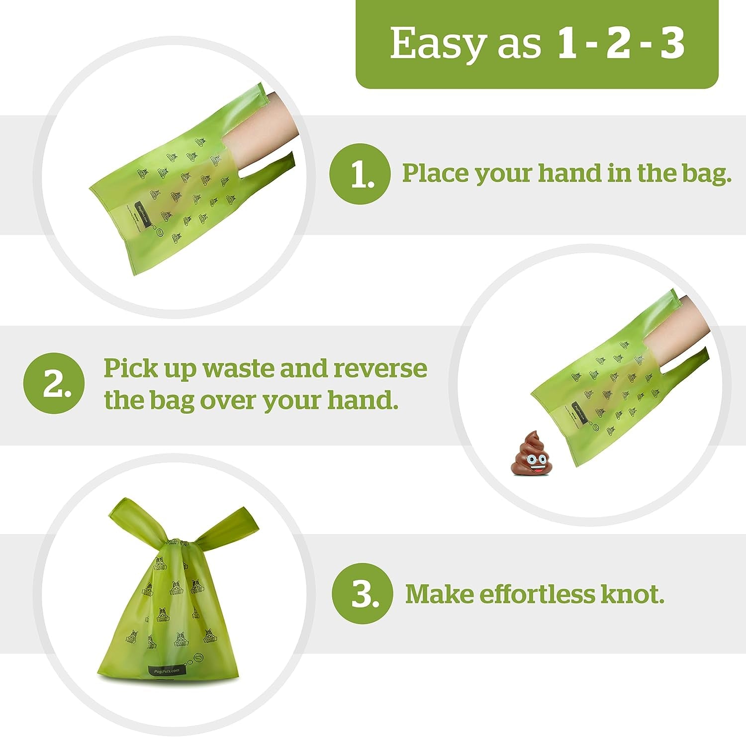 Pogi’s Dog Poop Bags with Handles – 300 Count | Extra-Thick, Leak-Proof, Scented Waste Bags for All Dog Sizes