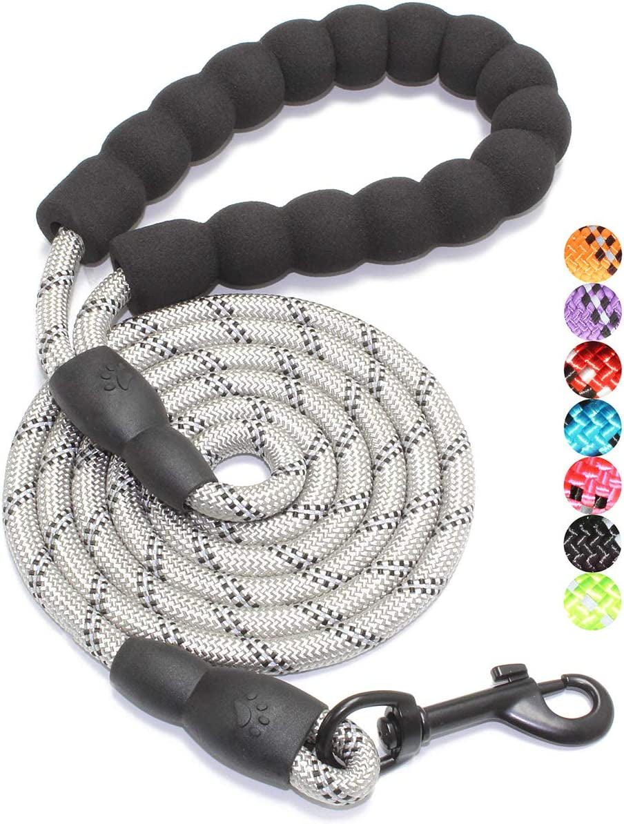 Reflective Dog Leash – 5FT Heavy Duty Rope Lead with Padded Handle | Durable & Safe for Night Walks