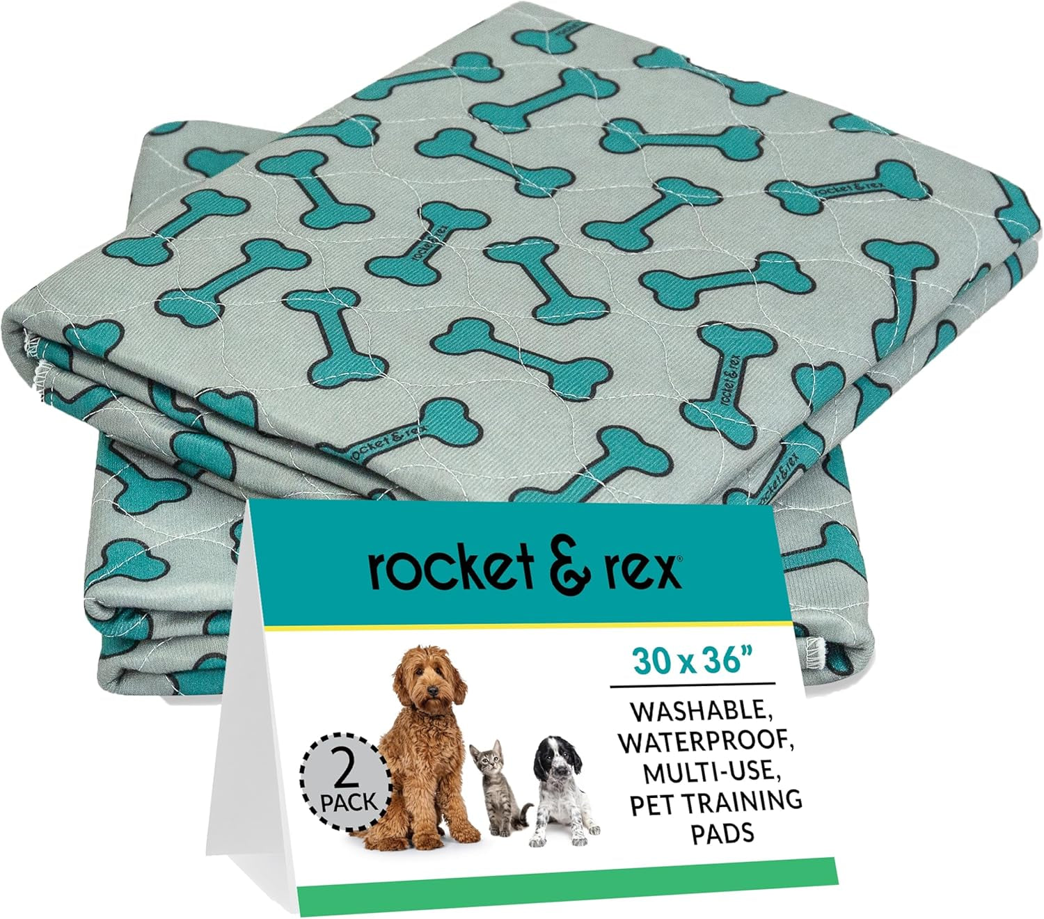 Reusable Dog Pee Pads – 4-Pack | Waterproof, Odor-Control, Washable Potty Training Pads (22” x 22”)