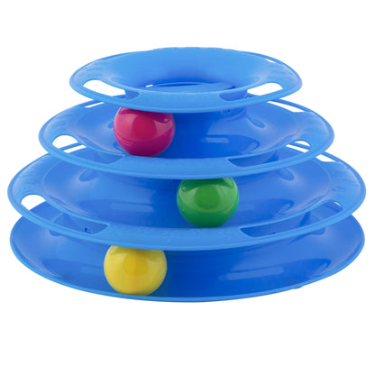 Triple Chase Tower Cat Toy – 3-Tier Interactive Ball Track for Cats & Kittens