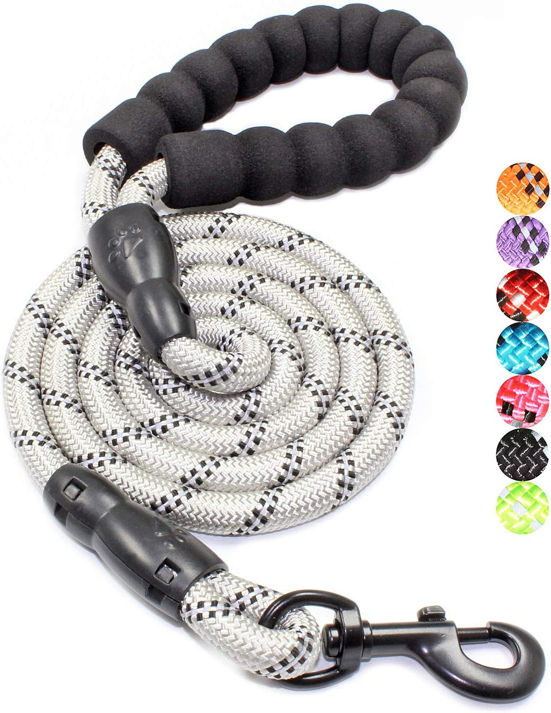 Reflective Dog Leash – 5FT Heavy Duty Rope Lead with Padded Handle | Durable & Safe for Night Walks