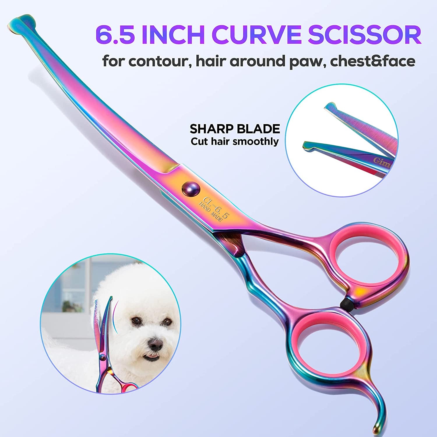6-in-1 Dog Grooming Scissors Set – Titanium-Coated Stainless Steel with Safety Tips | Professional Grooming Kit for Dogs & Cats
