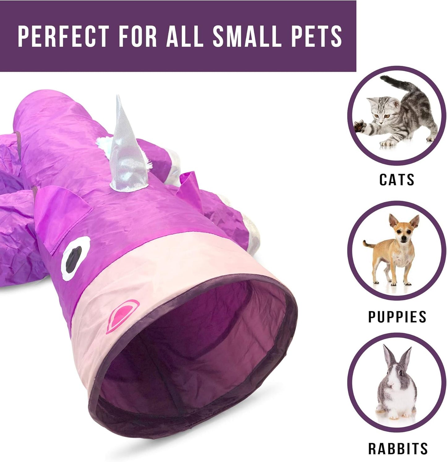 Magic Mewnicorn 5-in-1 Cat Tunnel Toy – Crinkle, Chase & Hide Fun