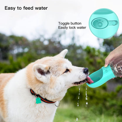 Portable Dog Water Bottle – 12oz BPA-Free Travel Dispenser with Built-In Bowl