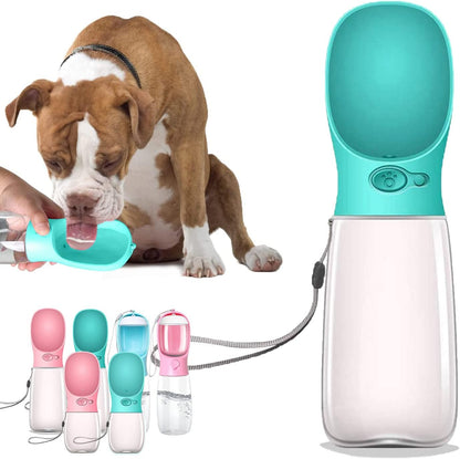 Portable Dog Water Bottle – 12oz BPA-Free Travel Dispenser with Built-In Bowl