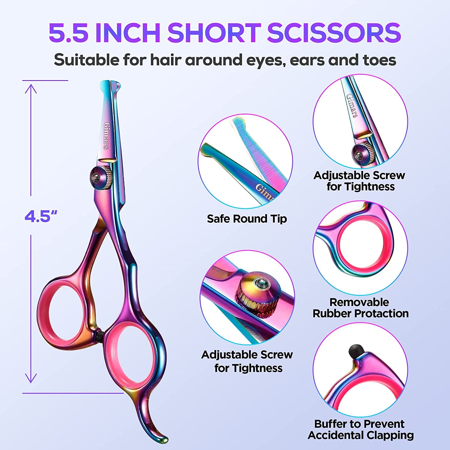 6-in-1 Dog Grooming Scissors Set – Titanium-Coated Stainless Steel with Safety Tips | Professional Grooming Kit for Dogs & Cats