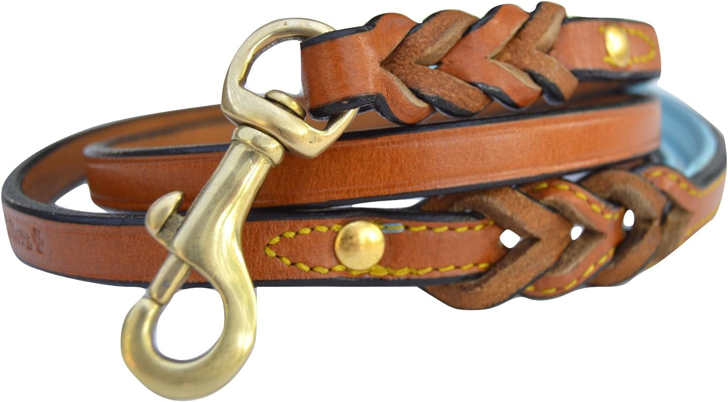 Leather Braided Dog Leash, Brown 6Ft X 3/4 Inch, Naturally Tanned 6 Foot Full Grain Leather Lead