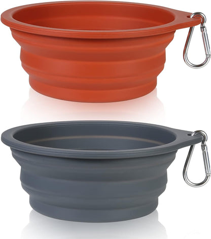 2-Pack Collapsible Dog Bowls – BPA-Free Silicone Travel Set (600ml)