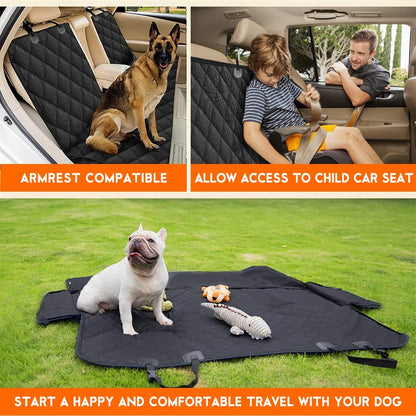 Waterproof Dog Car Seat Cover – Non-Slip Back Seat Protector with Seat Belts (Fits Most Cars & SUVs)
