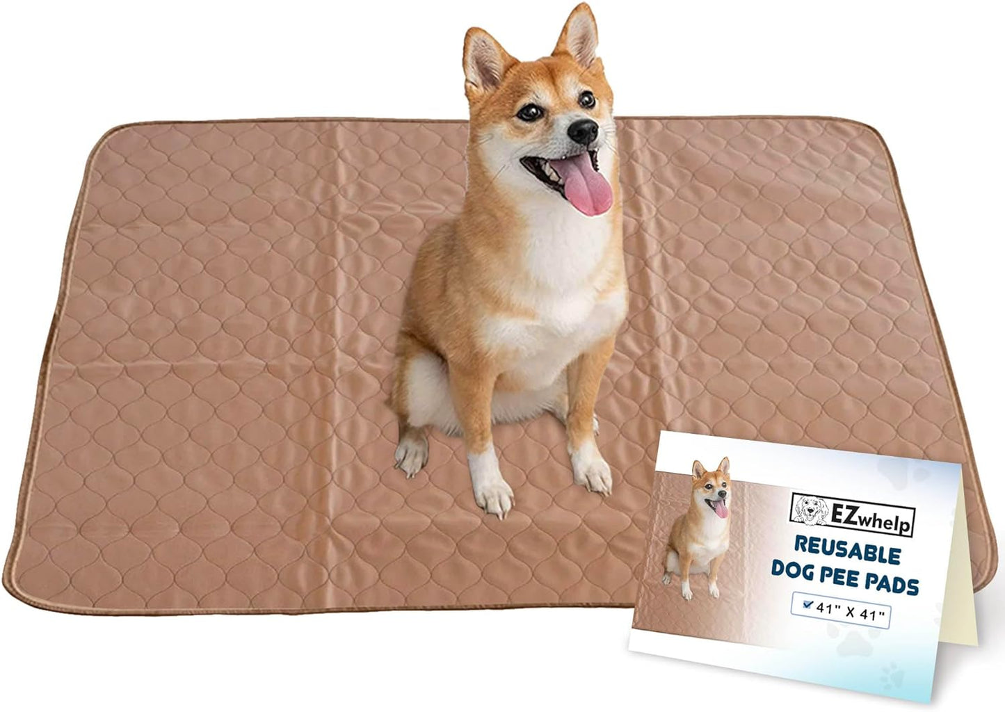 Washable Pee Pads for Dogs - Waterproof Training Pads for Dogs, Reusable & Sanitary, Rounded Corners, Laminated, Lightweight, Durable, Pet Essentials for Training and Whelping, 47" X 47"