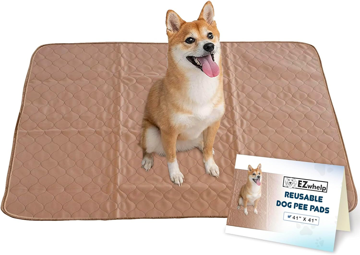 Washable Pee Pads for Dogs - Waterproof Training Pads for Dogs, Reusable & Sanitary, Rounded Corners, Laminated, Lightweight, Durable, Pet Essentials for Training and Whelping, 47" X 47"