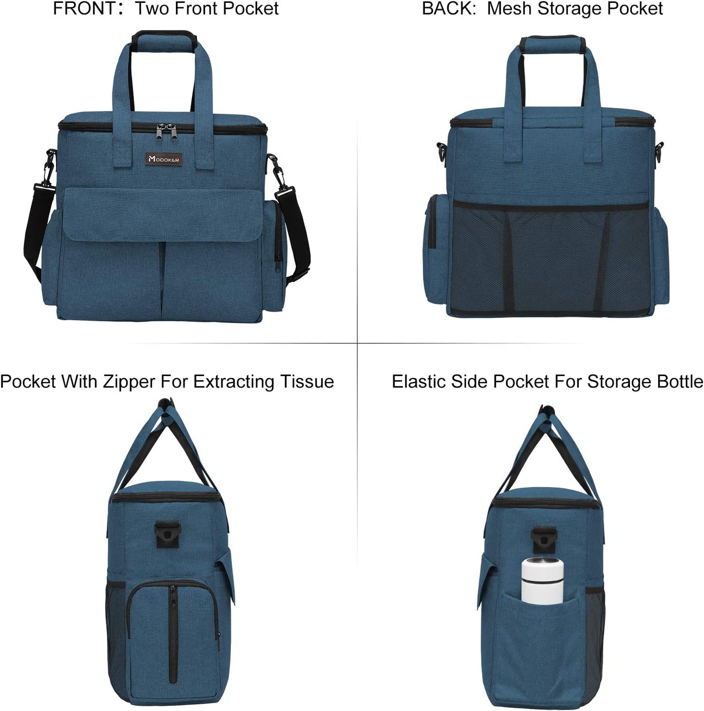 Modoker Dog Travel Bag – Airline Approved Weekend Kit with Food Storage, Bowls & Mat