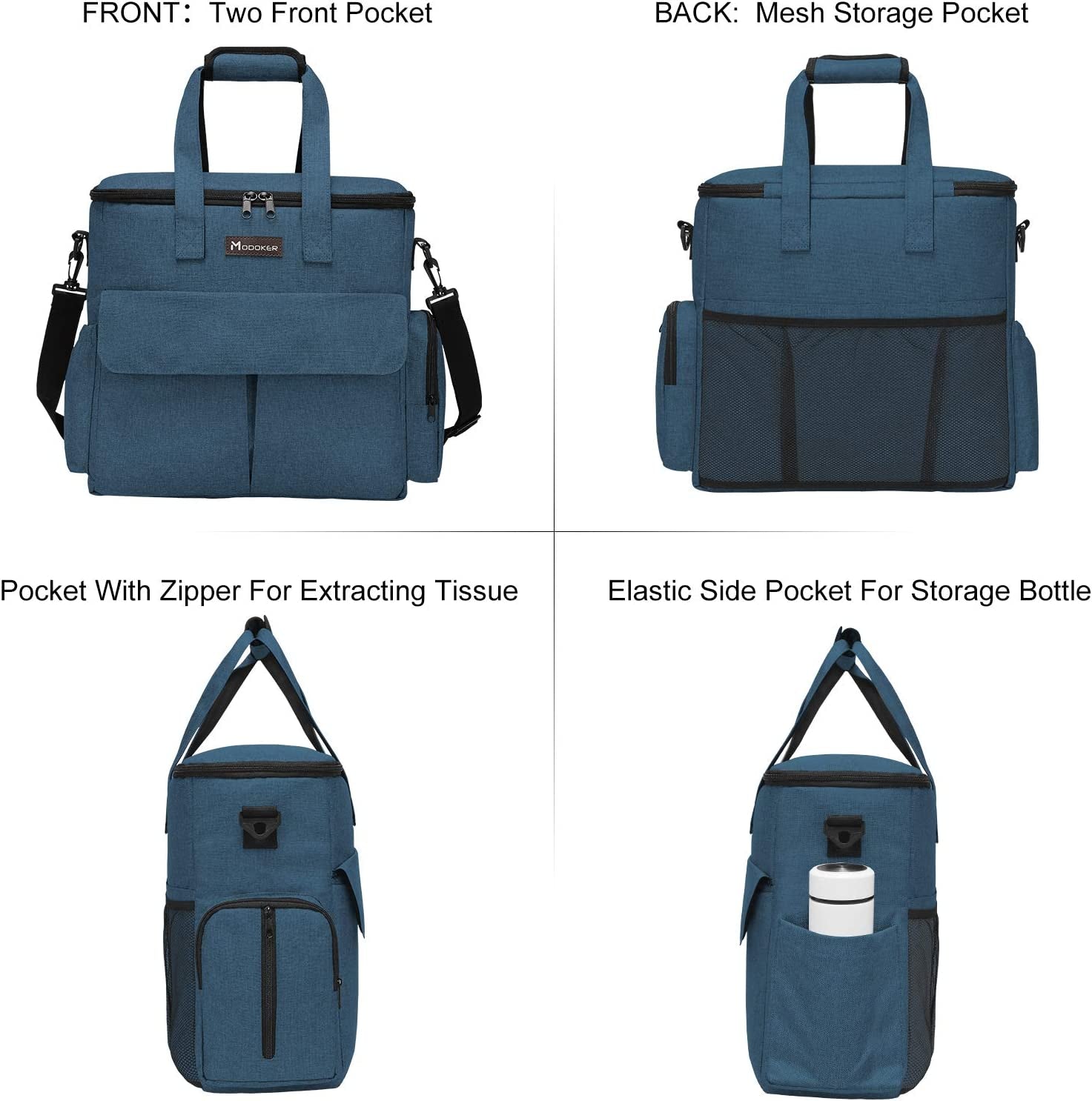 Modoker Dog Travel Bag – Airline Approved Weekend Kit with Food Storage, Bowls & Mat