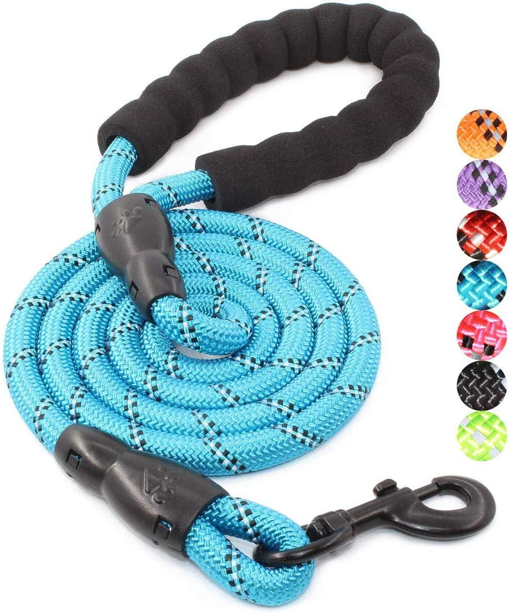 Reflective Dog Leash – 5FT Heavy Duty Rope Lead with Padded Handle | Durable & Safe for Night Walks