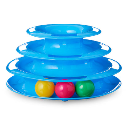 Triple Chase Tower Cat Toy – 3-Tier Interactive Ball Track for Cats & Kittens