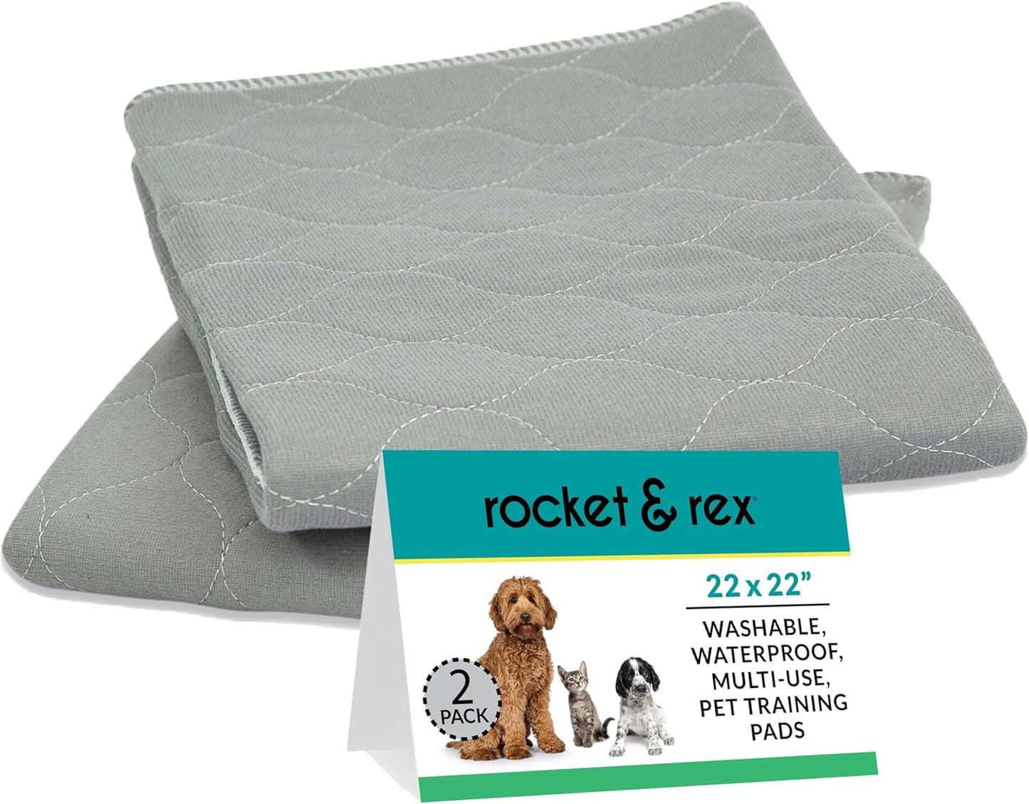 Reusable Dog Pee Pads – 4-Pack | Waterproof, Odor-Control, Washable Potty Training Pads (22” x 22”)