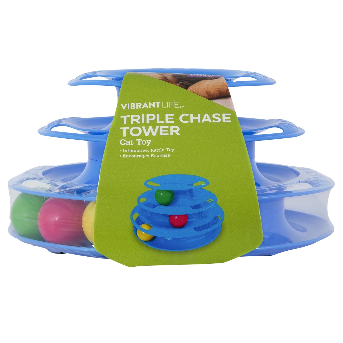 Triple Chase Tower Cat Toy – 3-Tier Interactive Ball Track for Cats & Kittens