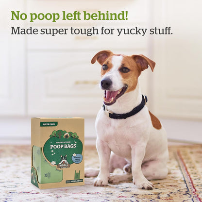 Pogi’s Dog Poop Bags with Handles – 300 Count | Extra-Thick, Leak-Proof, Scented Waste Bags for All Dog Sizes