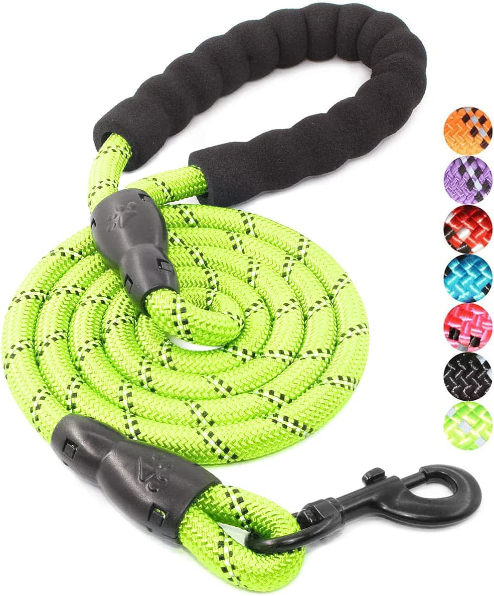 Reflective Dog Leash – 5FT Heavy Duty Rope Lead with Padded Handle | Durable & Safe for Night Walks
