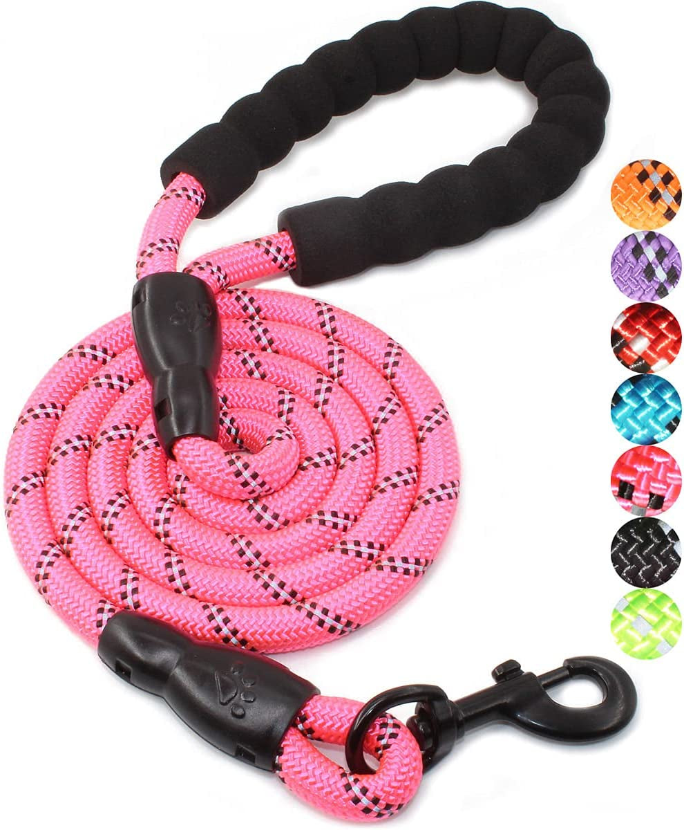 Reflective Dog Leash – 5FT Heavy Duty Rope Lead with Padded Handle | Durable & Safe for Night Walks