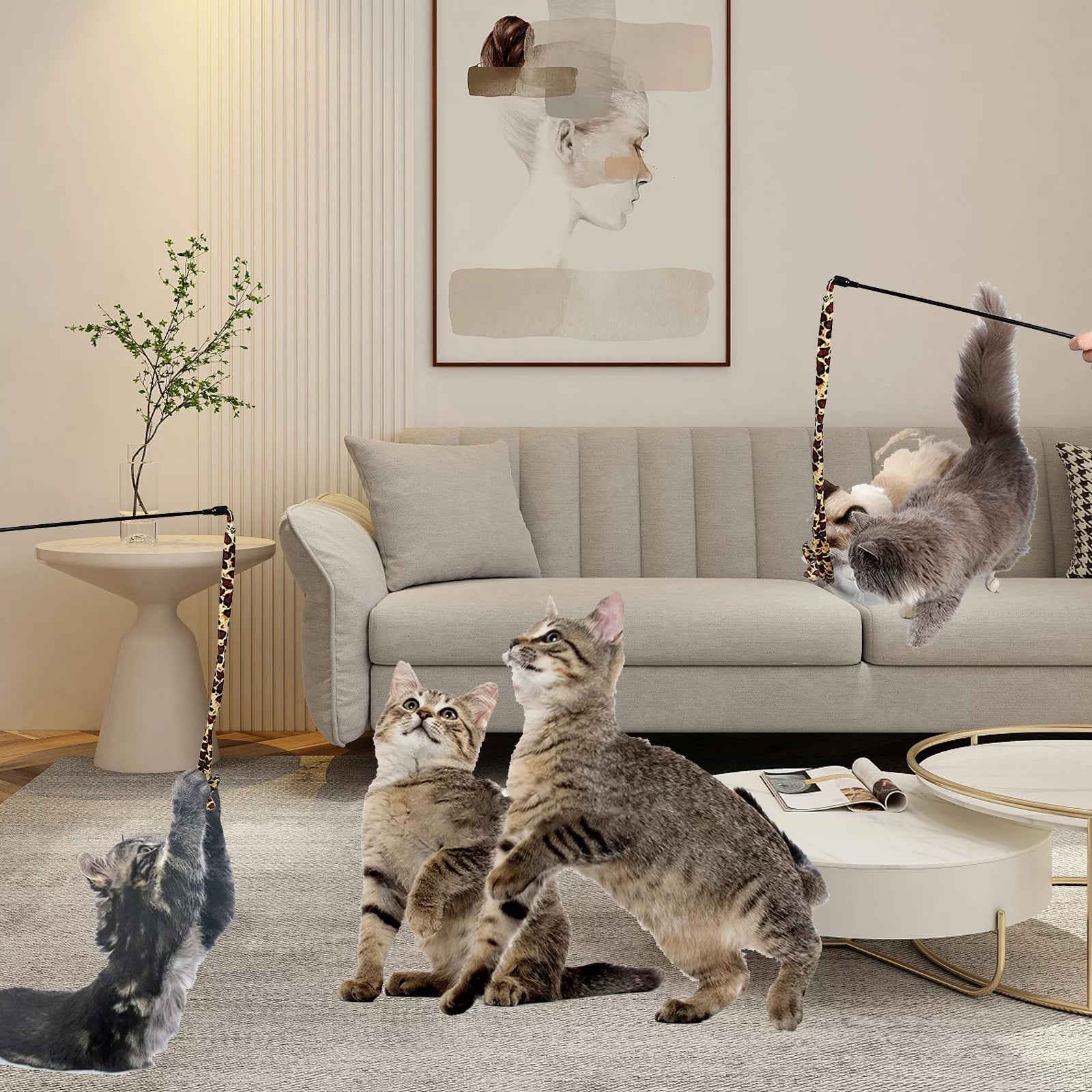 21-Piece Cat Toy Set – Tunnel, Teaser Wand, Balls & Mice for Indoor Play