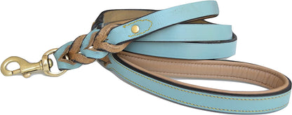 Leather Braided Dog Leash, Brown 6Ft X 3/4 Inch, Naturally Tanned 6 Foot Full Grain Leather Lead