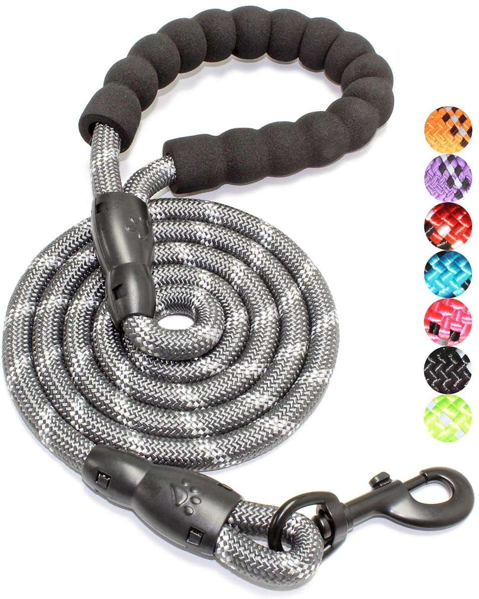 Reflective Dog Leash – 5FT Heavy Duty Rope Lead with Padded Handle | Durable & Safe for Night Walks