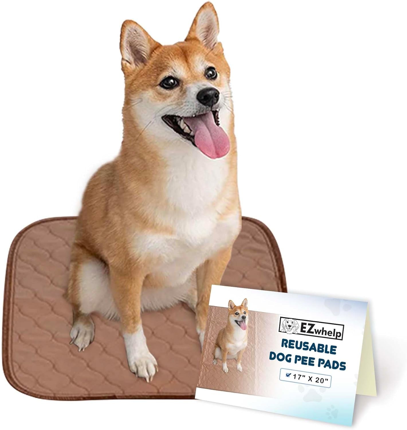 Washable Pee Pads for Dogs - Waterproof Training Pads for Dogs, Reusable & Sanitary, Rounded Corners, Laminated, Lightweight, Durable, Pet Essentials for Training and Whelping, 47" X 47"
