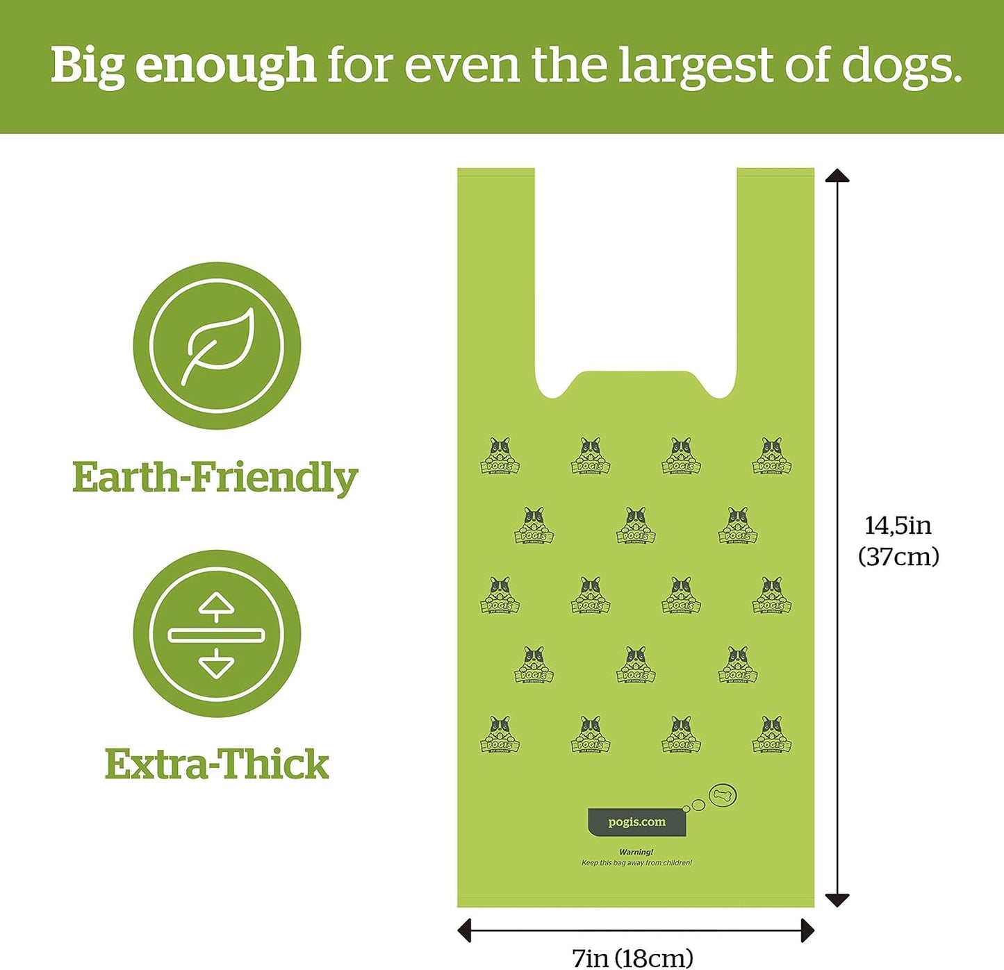 Pogi’s Dog Poop Bags with Handles – 300 Count | Extra-Thick, Leak-Proof, Scented Waste Bags for All Dog Sizes
