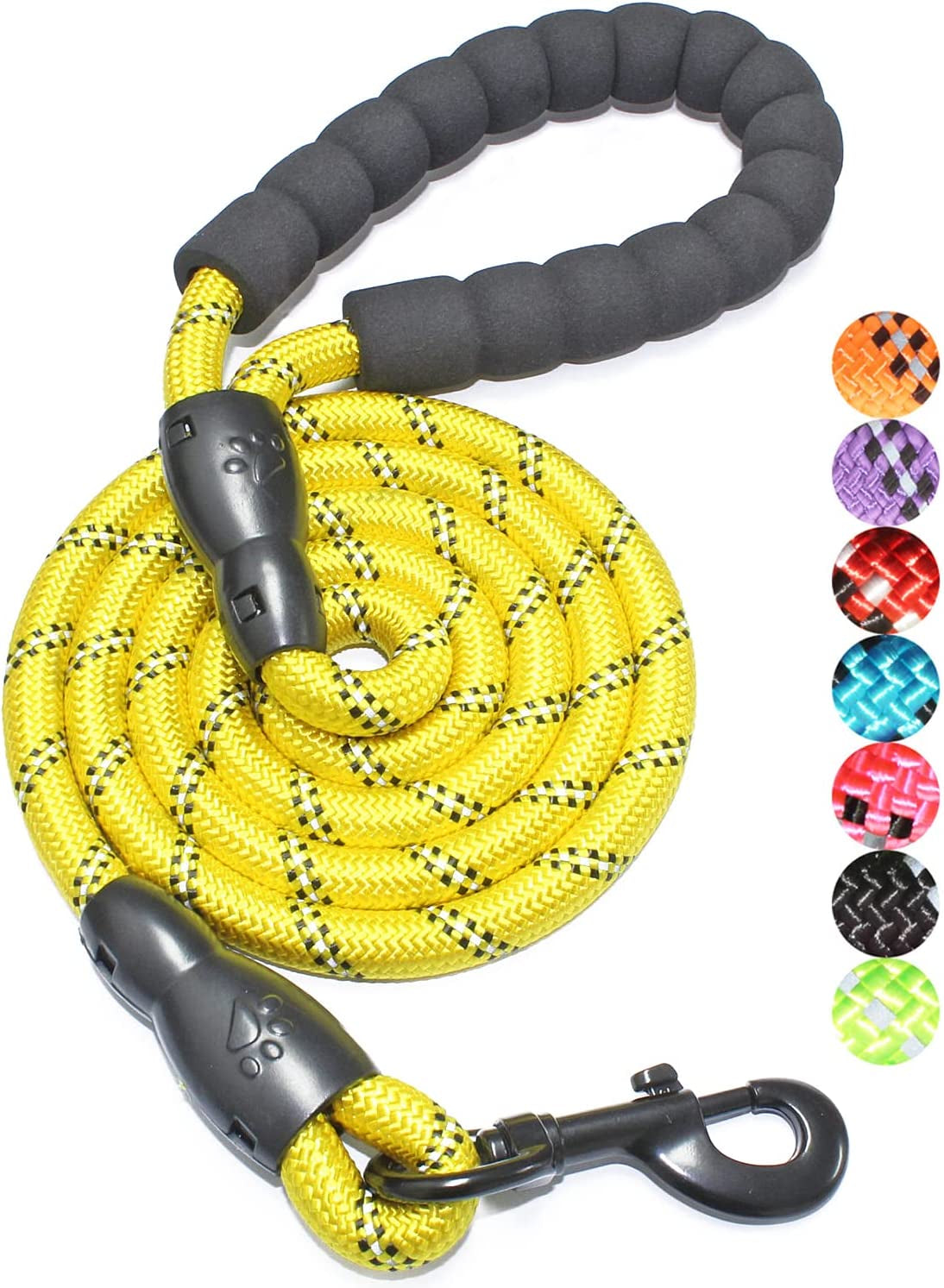 Reflective Dog Leash – 5FT Heavy Duty Rope Lead with Padded Handle | Durable & Safe for Night Walks
