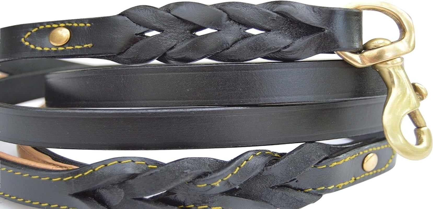 Leather Braided Dog Leash, Brown 6Ft X 3/4 Inch, Naturally Tanned 6 Foot Full Grain Leather Lead