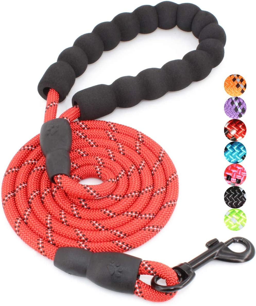 Reflective Dog Leash – 5FT Heavy Duty Rope Lead with Padded Handle | Durable & Safe for Night Walks