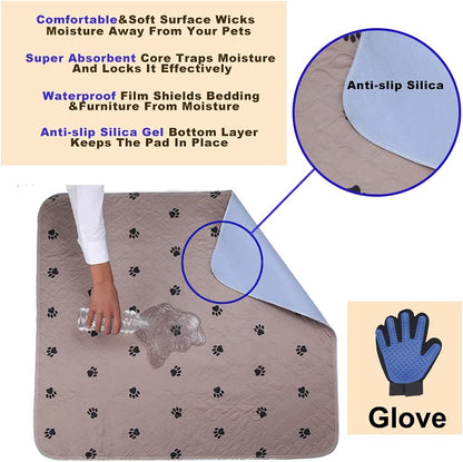 Washable Puppy Pads - Reusable, Super Absorbing, Waterproof, Large Dog Pee Pad for Dog Bed Mat