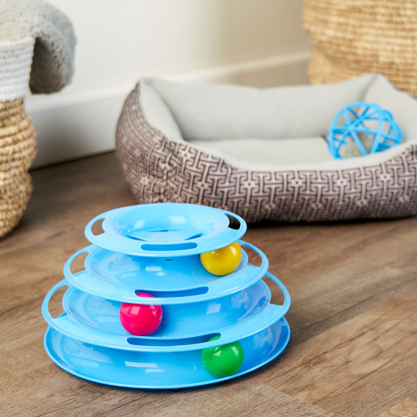 Triple Chase Tower Cat Toy – 3-Tier Interactive Ball Track for Cats & Kittens