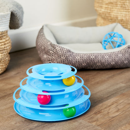 Triple Chase Tower Cat Toy – 3-Tier Interactive Ball Track for Cats & Kittens