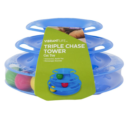 Triple Chase Tower Cat Toy – 3-Tier Interactive Ball Track for Cats & Kittens