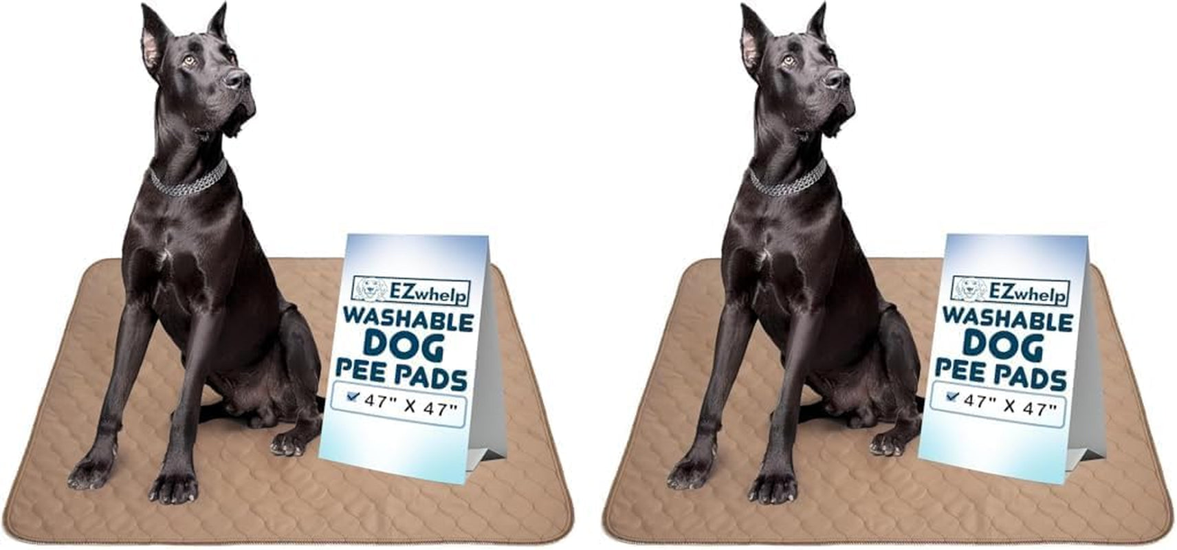 Washable Pee Pads for Dogs - Waterproof Training Pads for Dogs, Reusable & Sanitary, Rounded Corners, Laminated, Lightweight, Durable, Pet Essentials for Training and Whelping, 47" X 47"