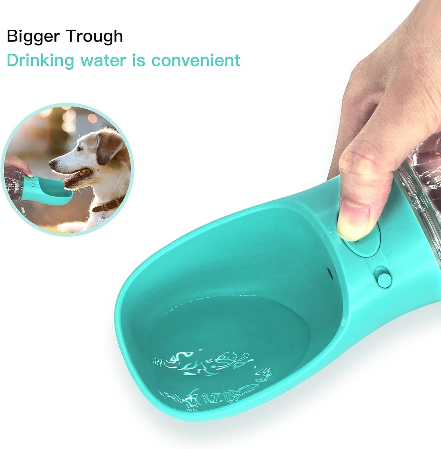 Portable Dog Water Bottle – 12oz BPA-Free Travel Dispenser with Built-In Bowl