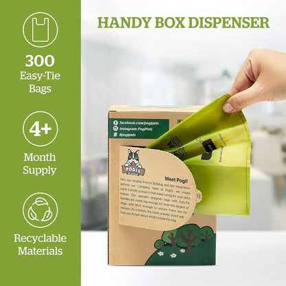 Pogi’s Dog Poop Bags with Handles – 300 Count | Extra-Thick, Leak-Proof, Scented Waste Bags for All Dog Sizes