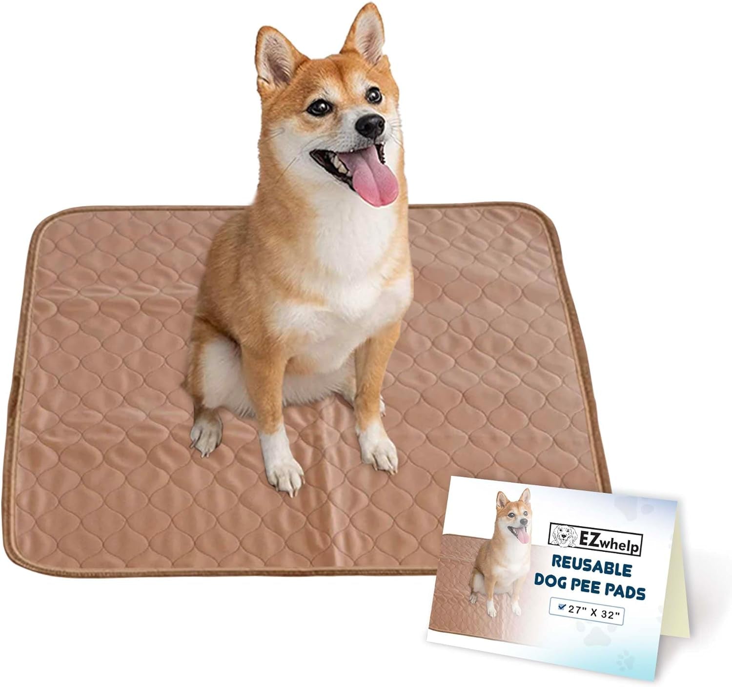 Washable Pee Pads for Dogs - Waterproof Training Pads for Dogs, Reusable & Sanitary, Rounded Corners, Laminated, Lightweight, Durable, Pet Essentials for Training and Whelping, 47" X 47"