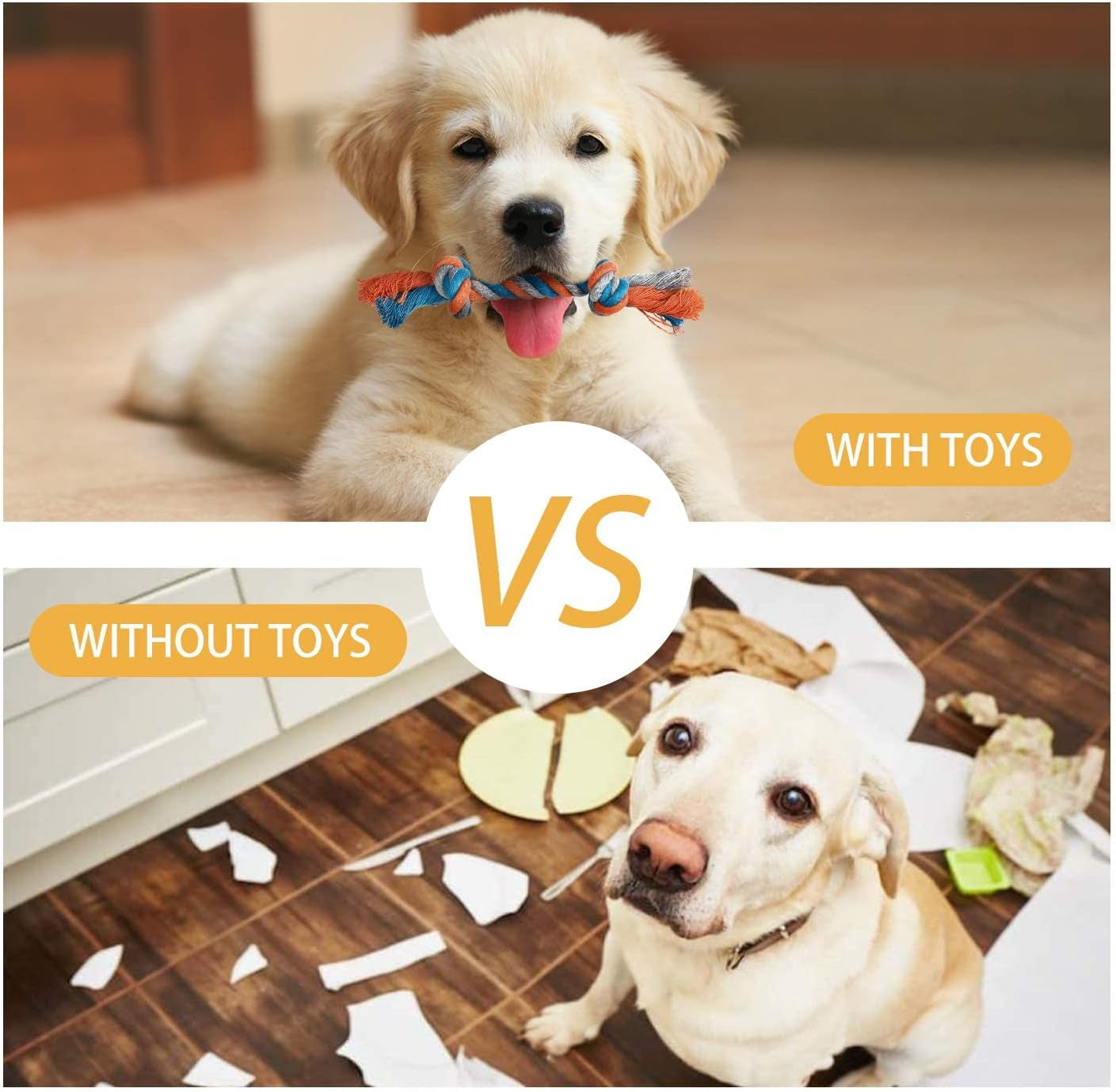 7-Pack Puppy Toys – Durable Chew & Rope Toys with Squeaky Plush for Small Dogs